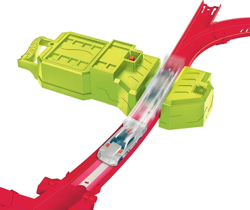 Hot Wheels Track Set, Neon Speeders Skyscraper Speed Circuit with 1 Hot Wheels Car