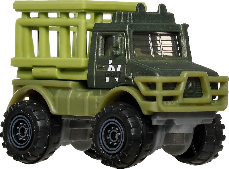 Transporteur de dinosaures Jurassic World de Matchbox, voiture ou camion jouet et 1 ou 2 mini-dinosaures (les modèles peuvent varier)