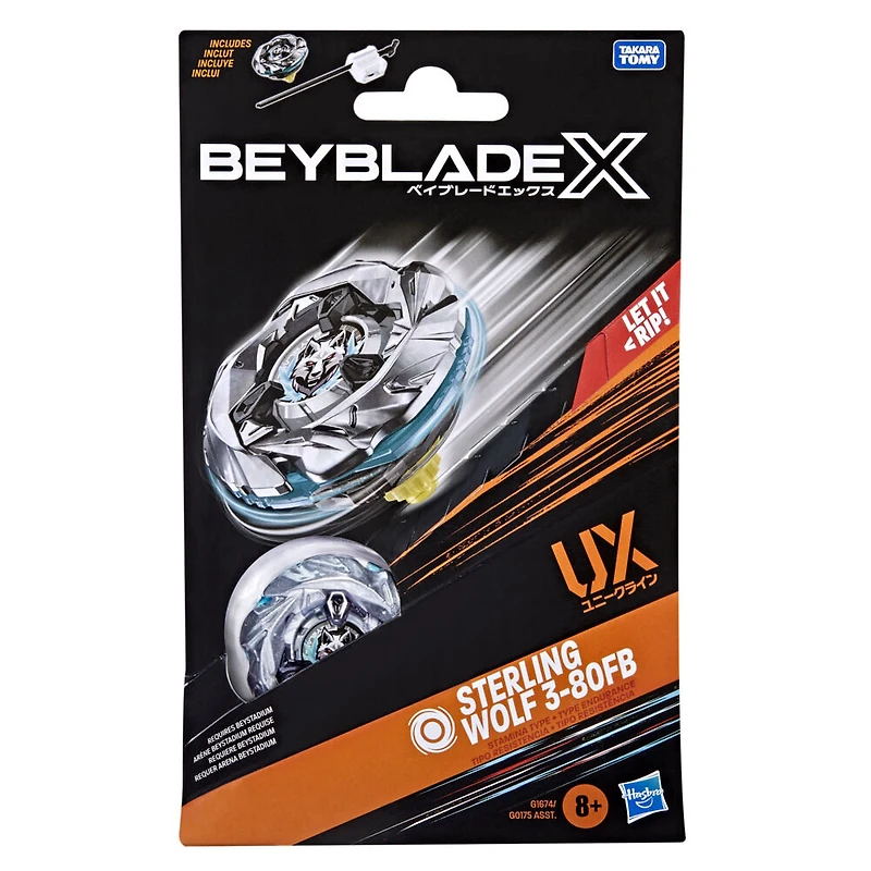 Beyblade X Starter Pack Sterling Wolf 3-80FB UX avec toupie et lanceur