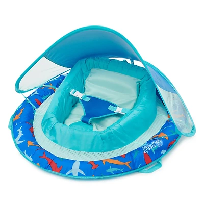 Swimways, Bouée gonflable et pare-soleil Infant Spring Float, pour bébés de 3 à 9 mois, requins