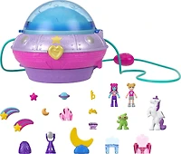 Polly Pocket-Coffret Soucoupe Volante, 2 figurines, 15 accessoires