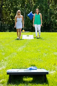 Led Cornhole Target Bean Toss Blue/White