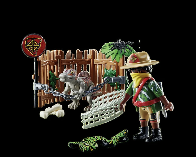 Playmobil - Bébé spinosaure et combattant