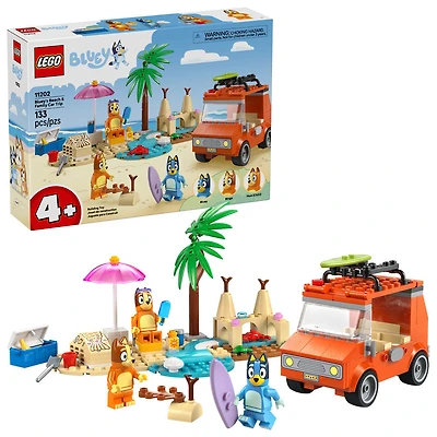 LEGO Bluey : L'Escapade à la Plage de la Famille de Bluey, Ensemble de Construction Créative pour Enfants d'Âge Préscolaire avec Véhicule 11202