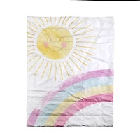 Ensemble 2 Pièces de Literie pour Jeunes Enfants, avec Taie d'Oreiller et Couette, Arc-en-ciel