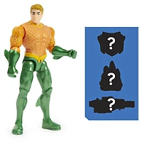 DC Comics, Figurine articulée AQUAMAN de 10 cm avec 3 accessoires mystère