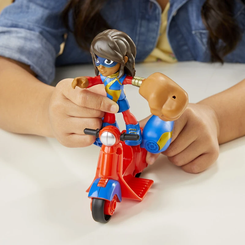 Marvel Spidey and His Amazing Friends, figurine Ms. Marvel et moto Embiggen