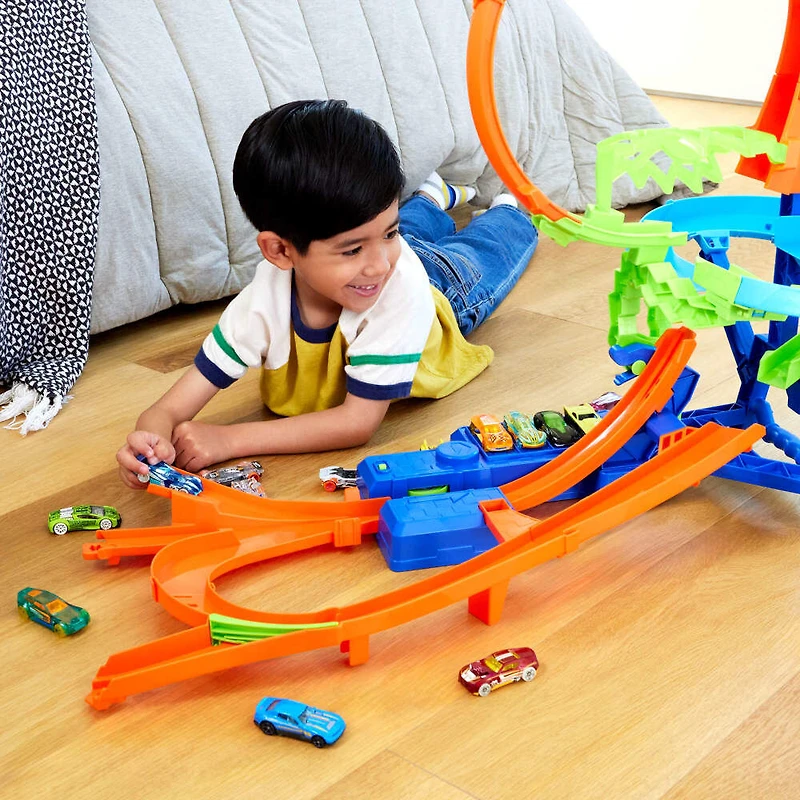 Hot Wheels-Piste Multi Crash-Coffret propulseur motorisé et voiture