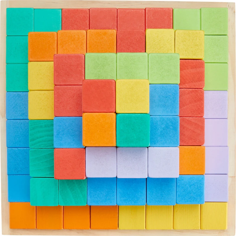 Fisher-Price Wooden Stacking Blocks Building Toy for Toddlers, 65 Wood Pieces