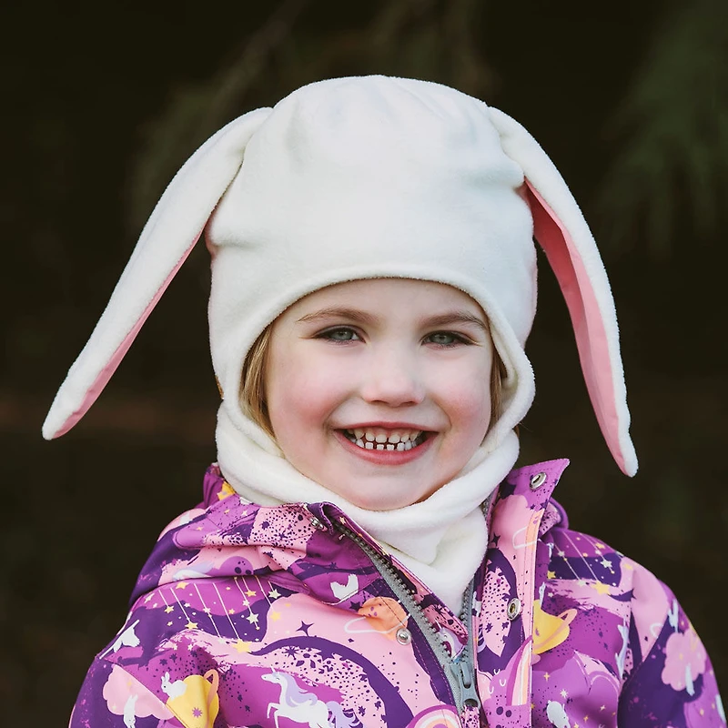 Chapeaux Animaux en Polaire pour Enfants | Lapin Crème