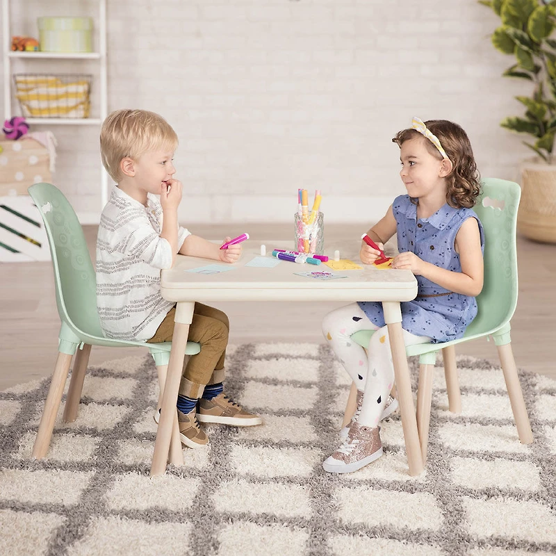 B. toys Kid Century Modern: Table and Chair Set - Mint Furniture for Kids