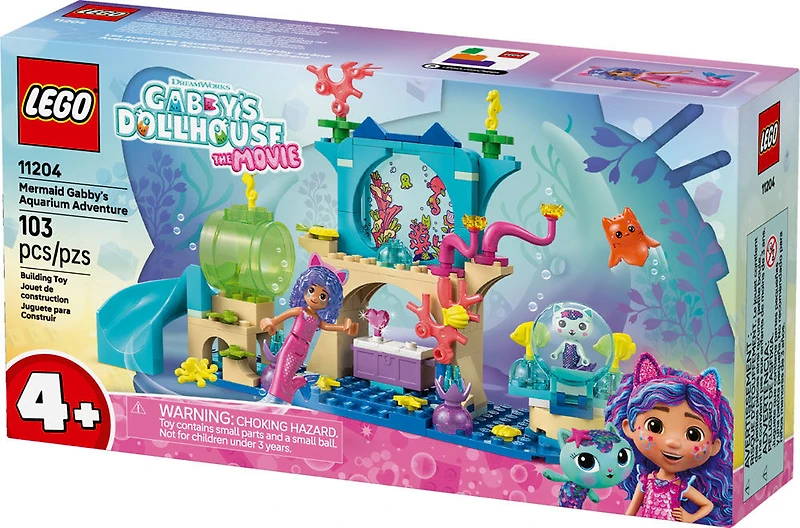 LEGO Gabby et la Maison Magique Les Aventures Aquatiques de Gabby-Sirène, Jouet de Créature Marine, Animaux de l'Océan 11204