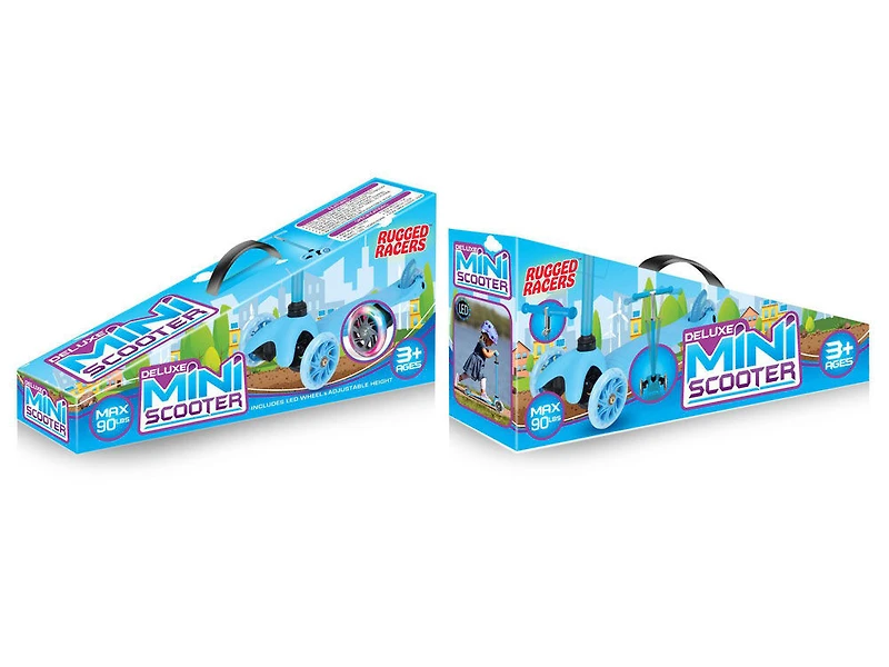 Trottinette Rugged Racer Mini Deluxe à 3 roues - Bleu clair - Édition anglaise