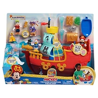 Ensemble de Jeu de Bateau Pirate d'Aventure de Trésor de Disney Junior Mickey Mouse Funhouse avec Sons et Figurines - Édition anglaise
