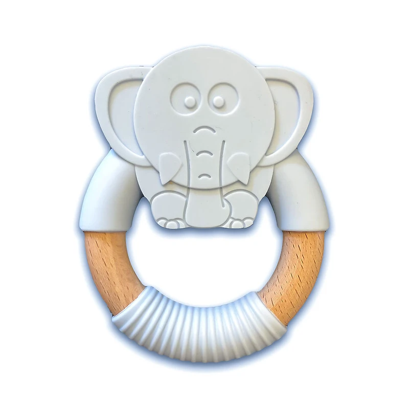 Anneau de dentition en silicone et hêtre - Éléphant "Elly"