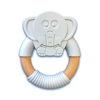 Anneau de dentition en silicone et hêtre - Éléphant "Elly"