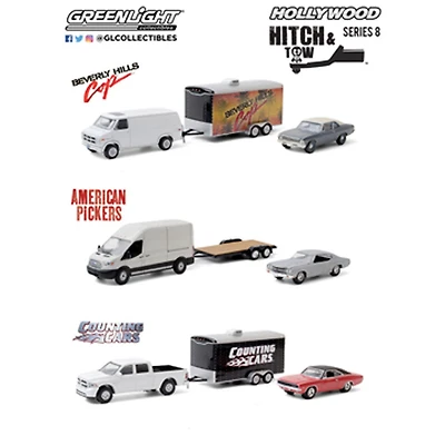 1:64 Hollywood Hitch & Tow Séries 8 - Les couleurs et les motifs peuvent varier - une par commande