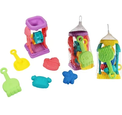 Sand Funnel Beach Set - 6 Pieces, Assorted Colours