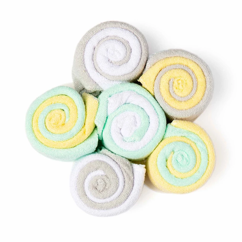 Tendertyme 12 Pack Lollipop Washcloth: Mint/ Yellow
