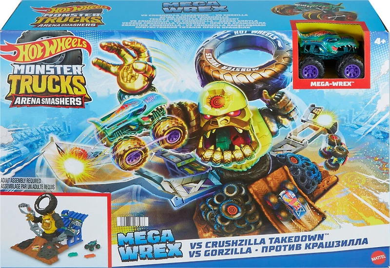 Hot Wheels-Monster Trucks Arena Smashers-Combat Mega-Wrex vs Gorzilla