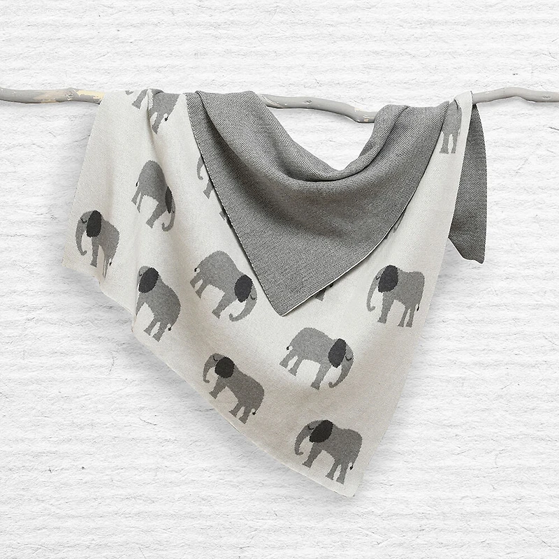 Couverture pour bébé en coton, éléphant