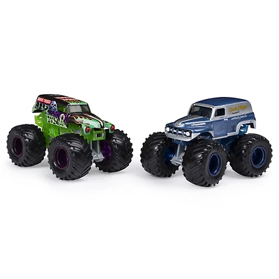 Monster Jam, Monster trucks Grave Digger vs Grave Digger ( Retro) officiels qui changent de couleur en métal moul
