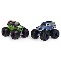 Monster Jam, Monster trucks Grave Digger vs Grave Digger ( Retro) officiels qui changent de couleur en métal moul