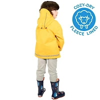 Kids Fleece Lined Rain Jackets  | Yellow - 3T (3-4Y)