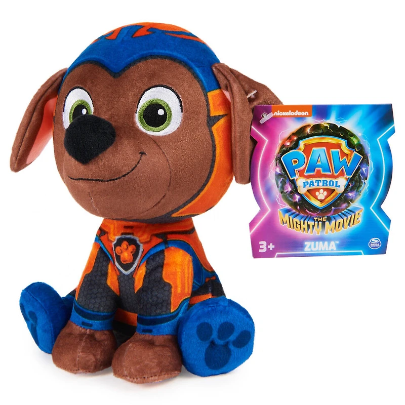 PAW Patrol : La Super Patrouille le film, Peluche Zuma Super Patrouille de 17 cm, animaux en peluche haut de gamme
