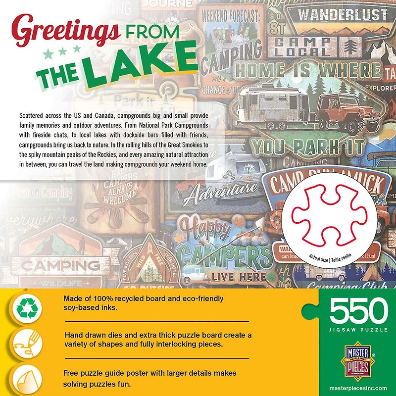 Masterpieces Puzzle Company Greetings From - The Lake 550 Piece Puzzle - English Edition