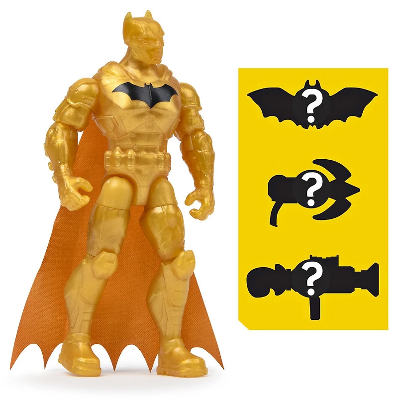 BATMAN, Figurine articulée BATMAN Défenseur de 10 cm avec 3 accessoires mystère
