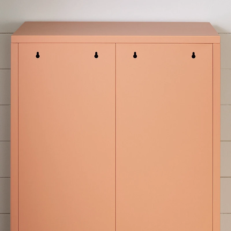Crea Meuble de rangement avec 2 portes en métal Orange
