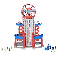 PAW Patrol, Ultimate City Tower du film transformable de 91 cm avec 6 figurines articulées à collectionner, véhicule, effets sonores et lumineux