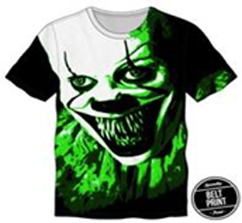 IT Pennywise Big Face Clown Black & Green T-Shirt