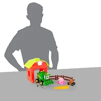 John Deere Build-A-Buddy - Corey Combine Avec Une Grange, La Clôture, Un Cochon, Un Cheval Et Un Tournevis