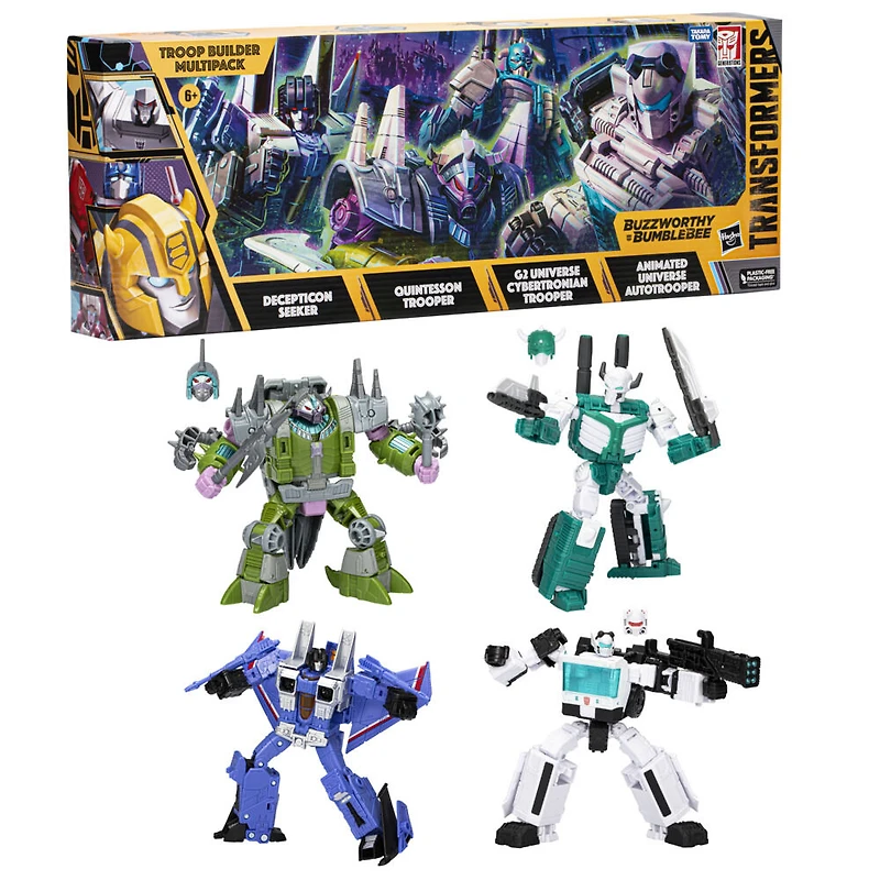 Transformers Toys Buzzworthy Bumblebee Troop Builder Multipack With 4 Transformers Action Figures - R Exclusive