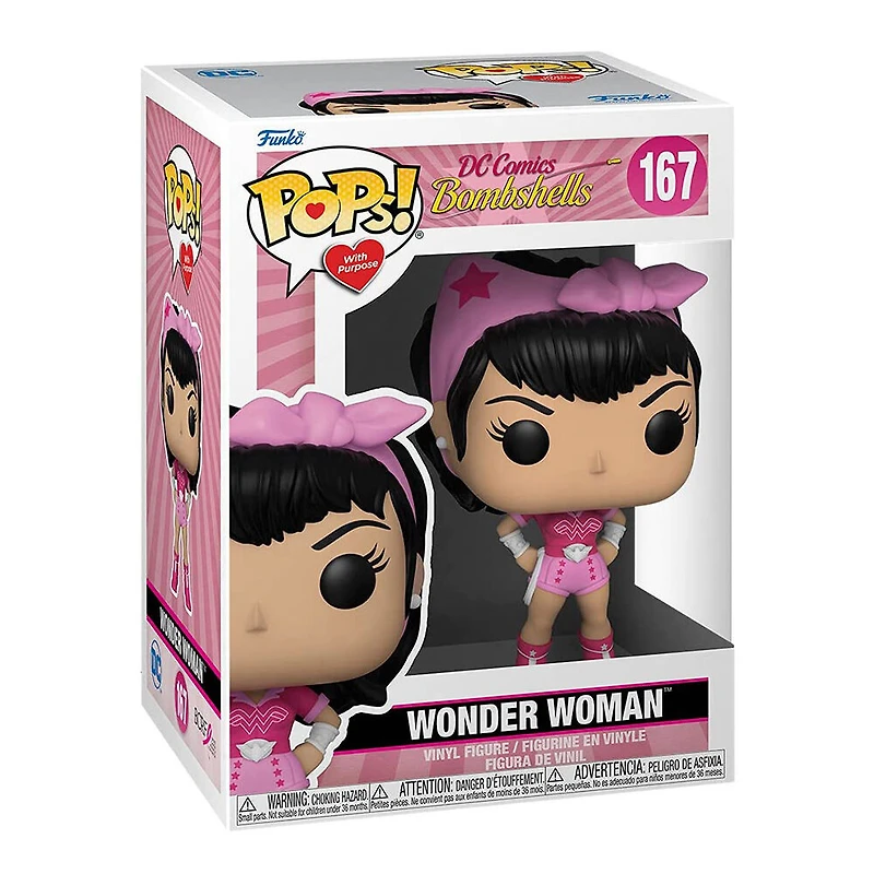 Figurine en Vinyle Bombshell Wonder Woman par Funko POP! Heroes: Breast Cancer Awareness