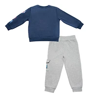 Marvel - Haut ras du cou à manches longues et pantalon d’entraînement - Marine et gris chiné - Taille 3T - Exclusivité Toys "R" Us