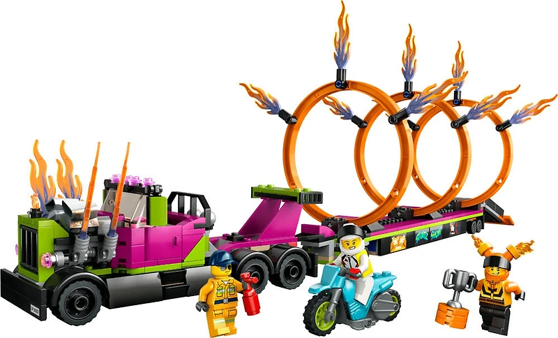 LEGO City Stunt Truck and Ring of Fire Challenge 60357 Building Toy Set (479 Pieces)