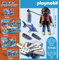 Scooter de plongée et sauveteur