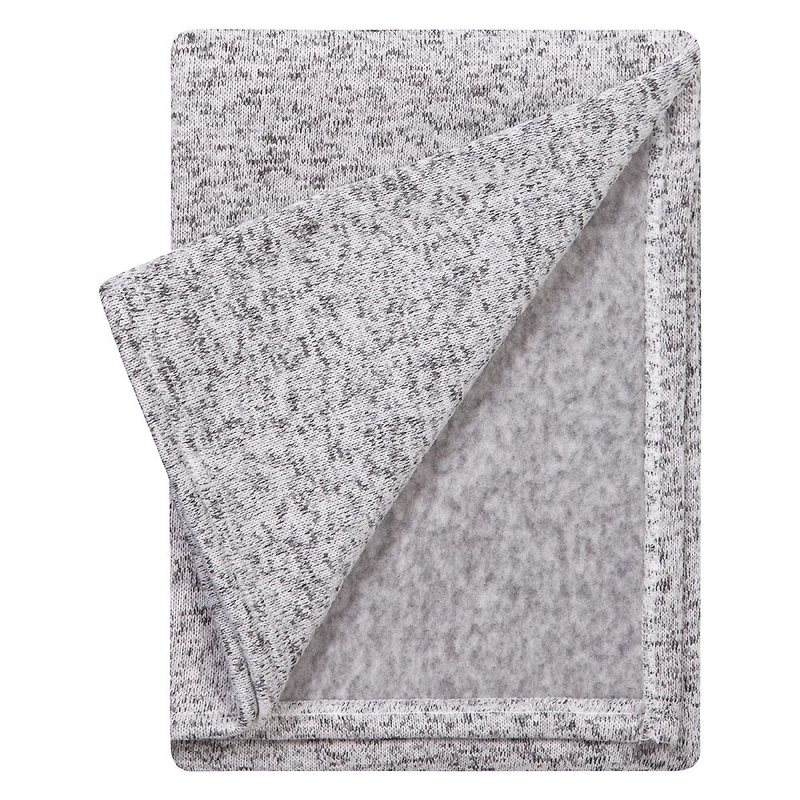 Trend Lab-Couverture pour bébé en tricot gris chiné avec pull-over