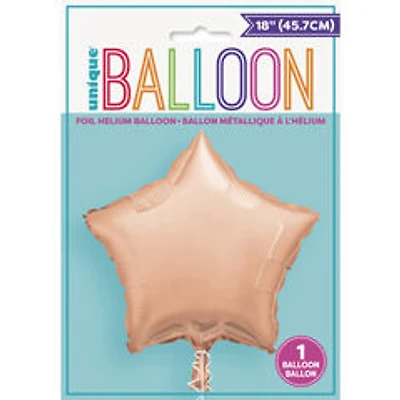 Rose Gold Star Foil Balloon 18"