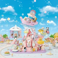 Calico Critters Château de sirène pour bébé, ensemble de jeu pour maison de poupée avec 3 figurines de poupée à collectionner