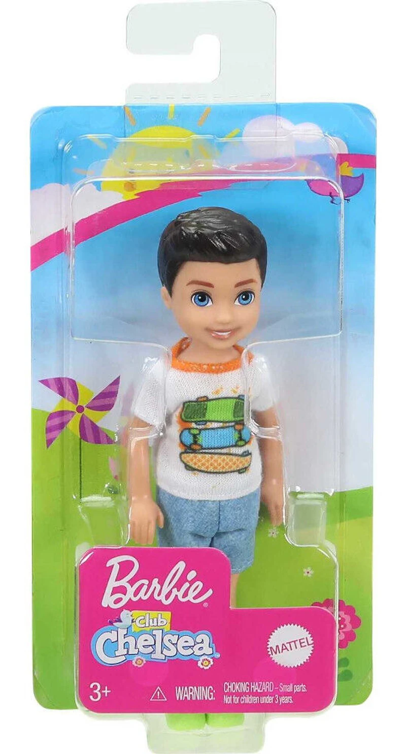Barbie Club Chelsea Boy Doll (6-inch Brunette) with Skateboard Shirt and Shorts