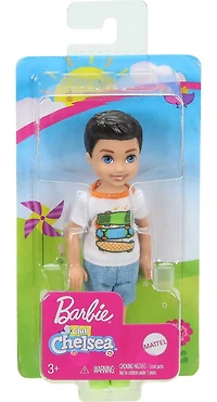 Barbie Club Chelsea Boy Doll (6-inch Brunette) with Skateboard Shirt and Shorts