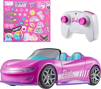 Hot Wheels RC Barbie Convertible, Battery Powered Remote Control Toy Car, Fits 2 Barbie Dolls