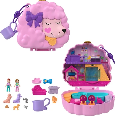 Polly Pocket-Coffret Toilettage Caniche 2 figurines et 12 accessoires