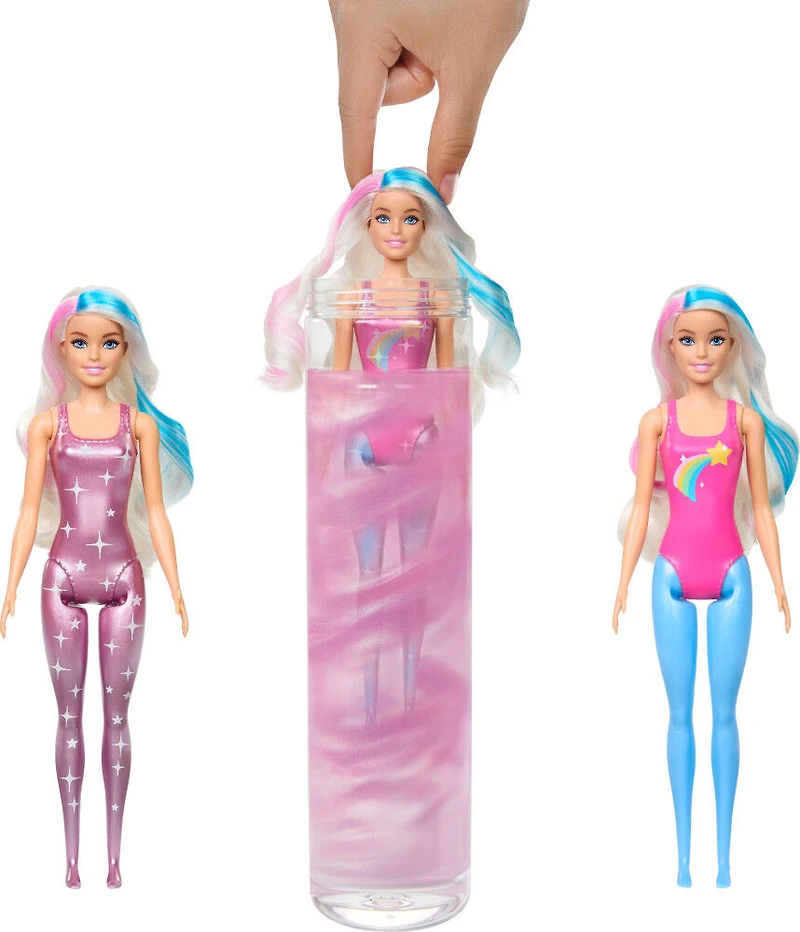 Barbie Color Reveal Doll with 6 Surprises, Rainbow Galaxy Series