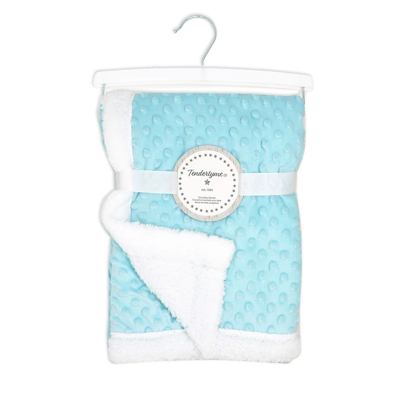 Tendertyme Blue Popcorn Sherpa Blanket