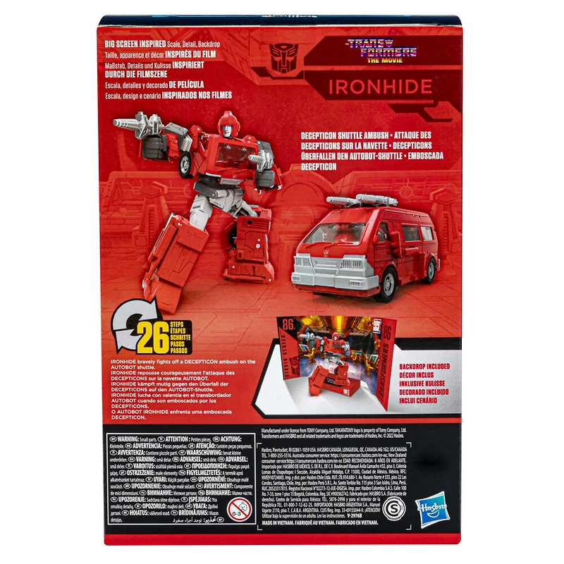 Transformers Studio Series 86-17, figurine Ironhide classe Voyageur de 16,5 cm du film Les Transformers : Le Film